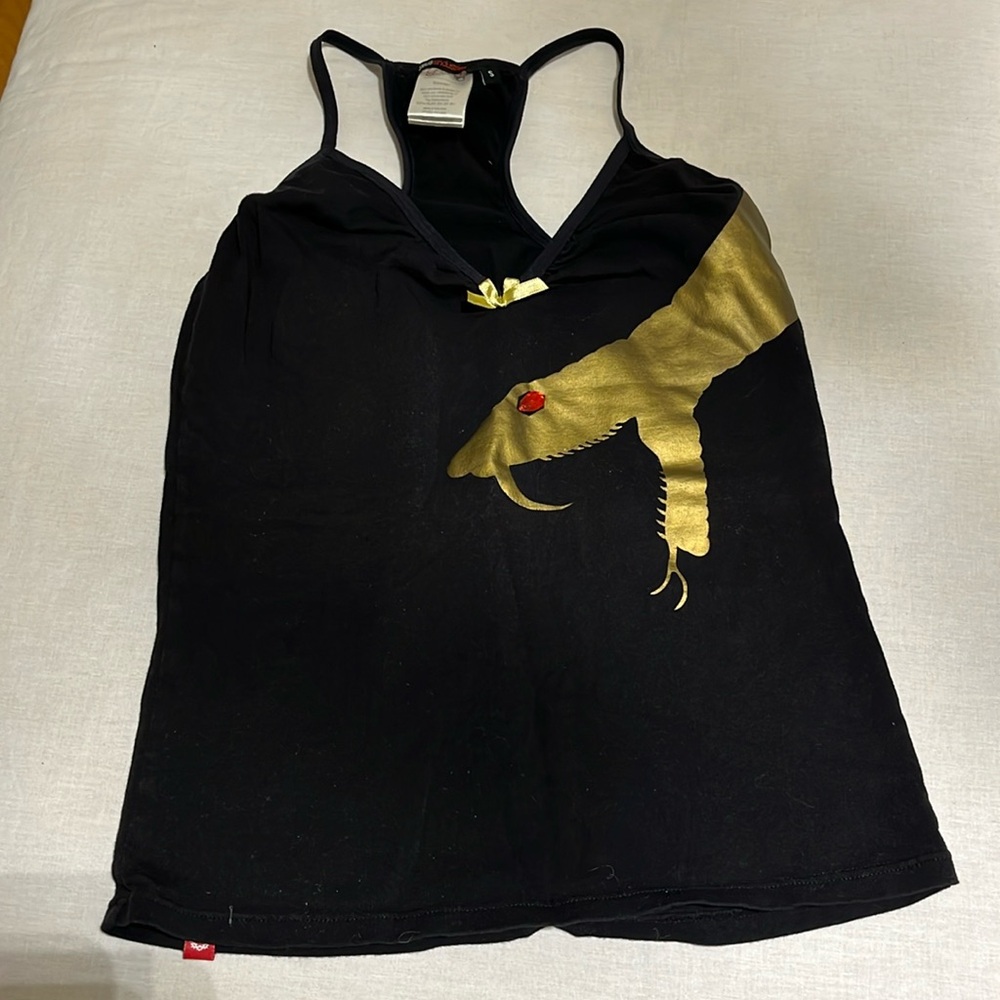 gsus sindustries black halter top with snake